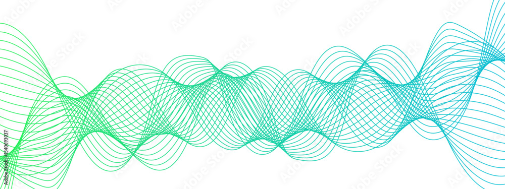 Poster Abstract glowing Modern wave Dynamic flowing with futuristic technology and sound wave lines. Curved wavy lines tech futuristic motion background. Smooth, flowing waveforms blue lines.