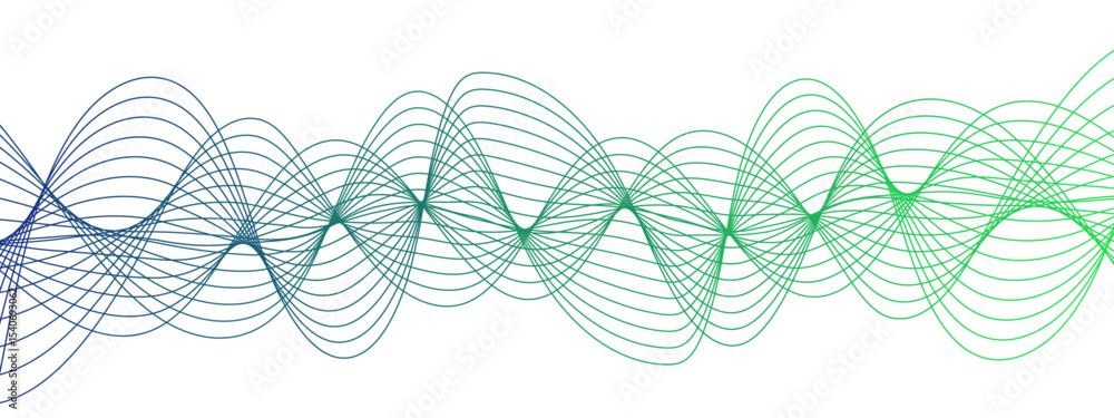 Aufkleber Abstract glowing Modern wave Dynamic flowing with futuristic technology and sound wave lines. Curved wavy lines tech futuristic motion background. Smooth, flowing waveforms blue lines.