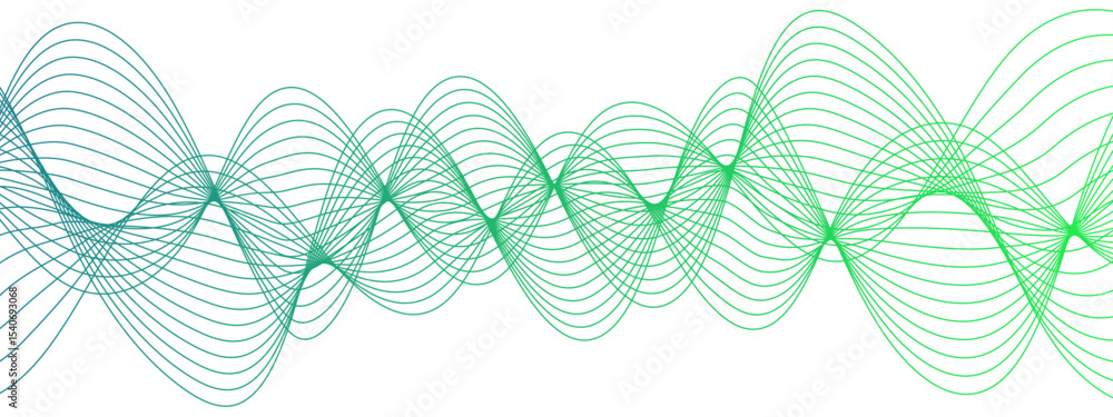 Poster Abstract glowing Modern wave Dynamic flowing with futuristic technology and sound wave lines. Curved wavy lines tech futuristic motion background. Smooth, flowing waveforms blue lines.