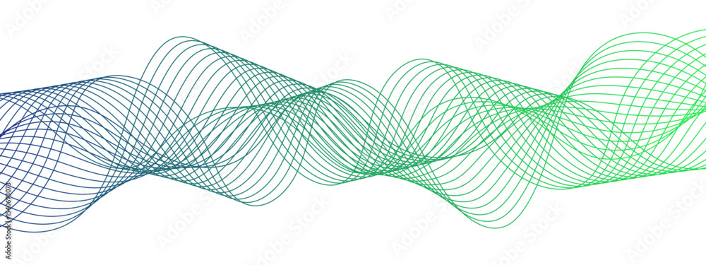 Aufkleber Abstract glowing Modern wave Dynamic flowing with futuristic technology and sound wave lines. Curved wavy lines tech futuristic motion background. Smooth, flowing waveforms blue lines.