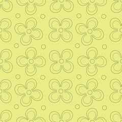 Elegant seamless floral pattern with fall flowers. Repeatable botanical background. Flat vector illustration
