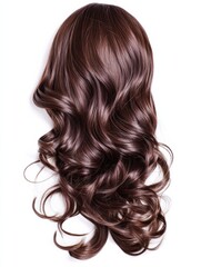 Fototapeta premium Curly brown hair isolated on white background