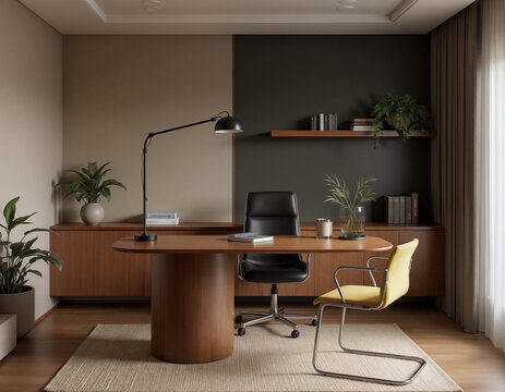 mid-century inspired home office