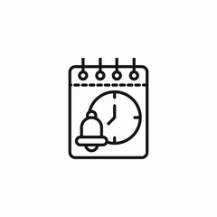 Naklejka premium calendar clock bell deadline icon sign vector
