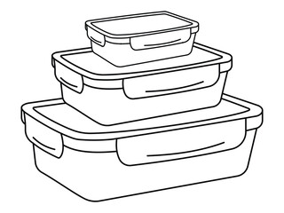 Air tight Lunchbox, tiffin box vector symbol design. Food container icon vector design. Silhouette of Food storage containers outline icon. Vector illustration.