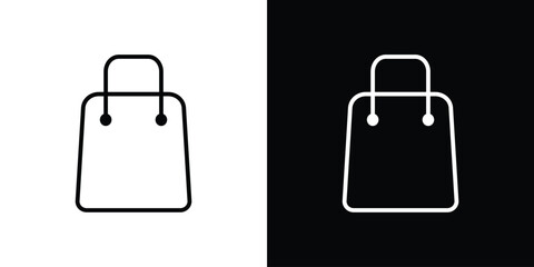 Shopping bag icon design. simple stroke line vector icon set