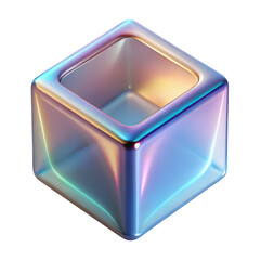 Transparent Plastic 3D Cube Illustration with Glossy Surface