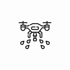 Naklejka premium drone spraying liquid icon sign vector