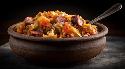 Polish traditional bigos - cabbage stew