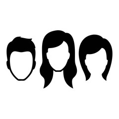 Silhouettes of Male and Female in black and white 