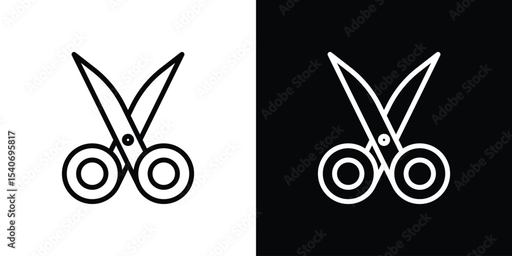 Wall mural scissors icon design. simple stroke line vector icon set