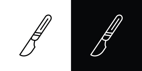Obraz premium Scalpel icon design. simple stroke line vector icon set