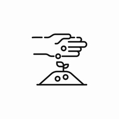 hand sowing seeds icon sign vector
