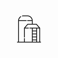 industrial silo building icon sign vector © Kauz