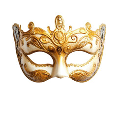 Golden Carnival mask, striking golden carnival mask , isolated on transparent background