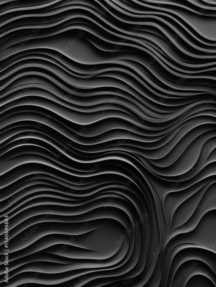 Aufkleber abstract black wave pattern design on a textured background.