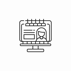 online education monitor icon sign vector