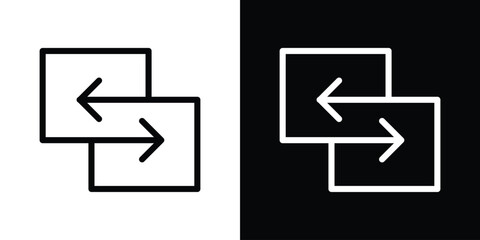 Replace icon design. simple stroke line vector icon set