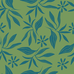 seamless vector flower pattern on grey background
