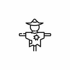traditional farm scarecrow icon sign vector