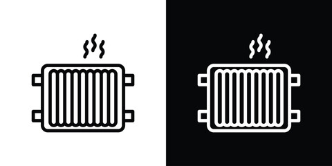 Radiator icon design. simple stroke line vector icon set