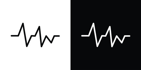 Pulse icon design. simple stroke line vector icon set