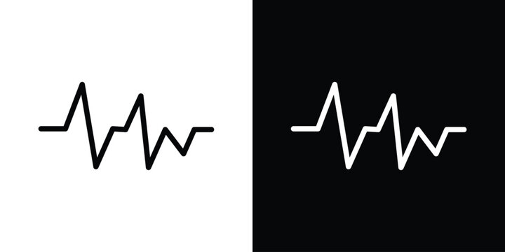 Pulse icon design. simple stroke line vector icon set