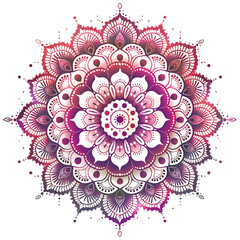 Concentric Petal Mandala Magenta Tones