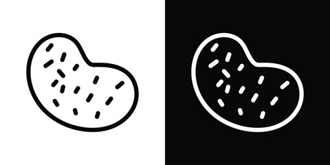 Potato icon design. simple stroke line vector icon set