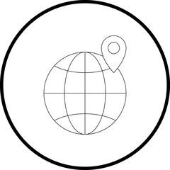 Global location icon single icon vector illustration
