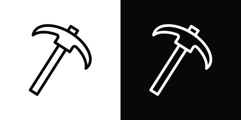Pickaxe icon design. simple stroke line vector icon set