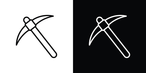 Pickaxe icon design. simple stroke line vector icon set