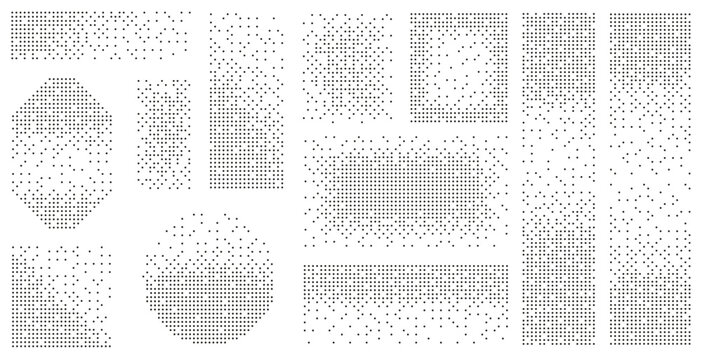 Disintegration pixel effect illustration. Vector rectangle elements