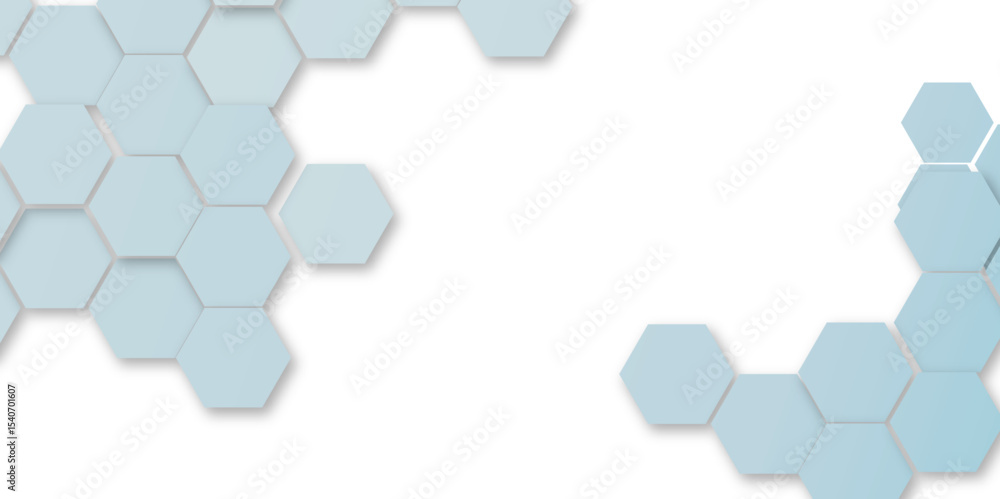 Poster abstract white hexagon vector wallpaper with hexagon grid realistic geometric mesh cells texture min