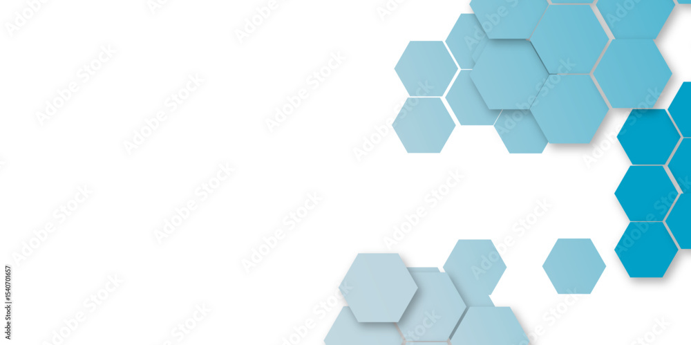 Aufkleber abstract white hexagon vector wallpaper with hexagon grid realistic geometric mesh cells texture min