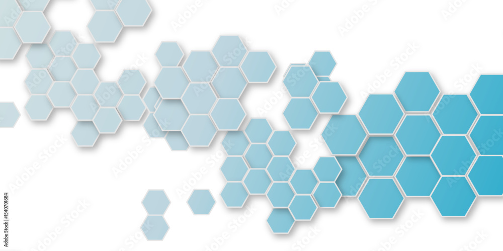 Poster abstract white hexagon vector wallpaper with hexagon grid realistic geometric mesh cells texture min