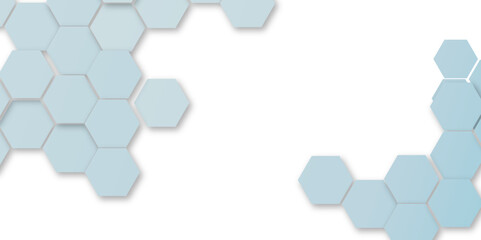 Abstract white hexagon vector wallpaper with hexagon grid realistic geometric mesh cells texture minimal futuristic medical concept hexagon on transparent background. 