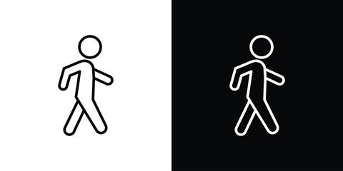 Person walking icon design. simple stroke line vector icon set