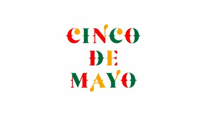 Obraz premium Cinco de Mayo with colourful text.
