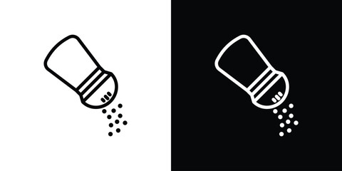 Pepper shaker icon design. simple stroke line vector icon set