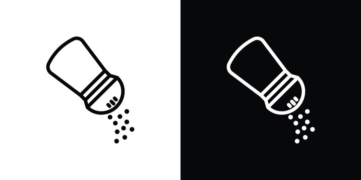 Pepper shaker icon design. simple stroke line vector icon set