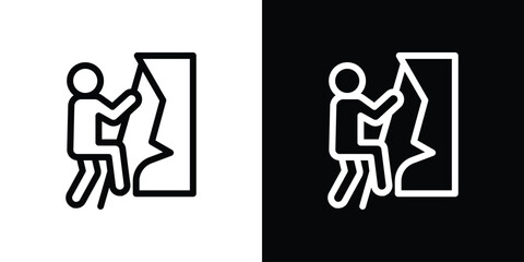 Fototapeta premium People Climbing icon design. simple stroke line vector icon set