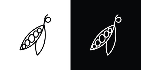 Fototapeta premium Peapod icon design. simple stroke line vector icon set