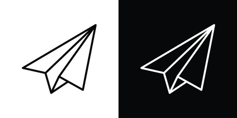 Paper plane icon design. simple stroke line vector icon set © Vince
