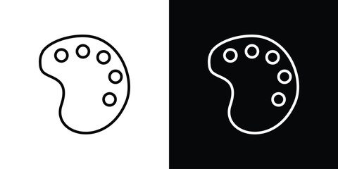 Palette icon design. simple stroke line vector icon set