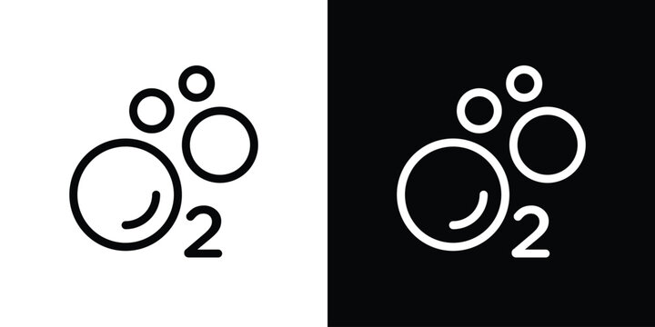 Oxygen O2 icon design. simple stroke line vector icon set
