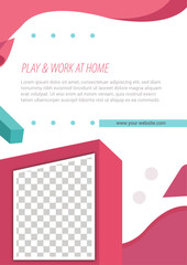 Modern Home Workspace With Playful Elements And Mockup