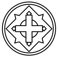 Minimal Red Cross Symbol Outline