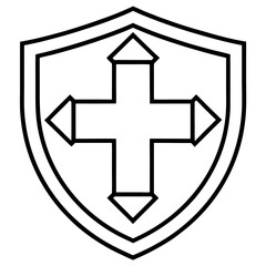 Minimal Red Cross Symbol Outline