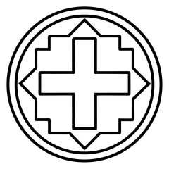 Minimal Red Cross Symbol Outline